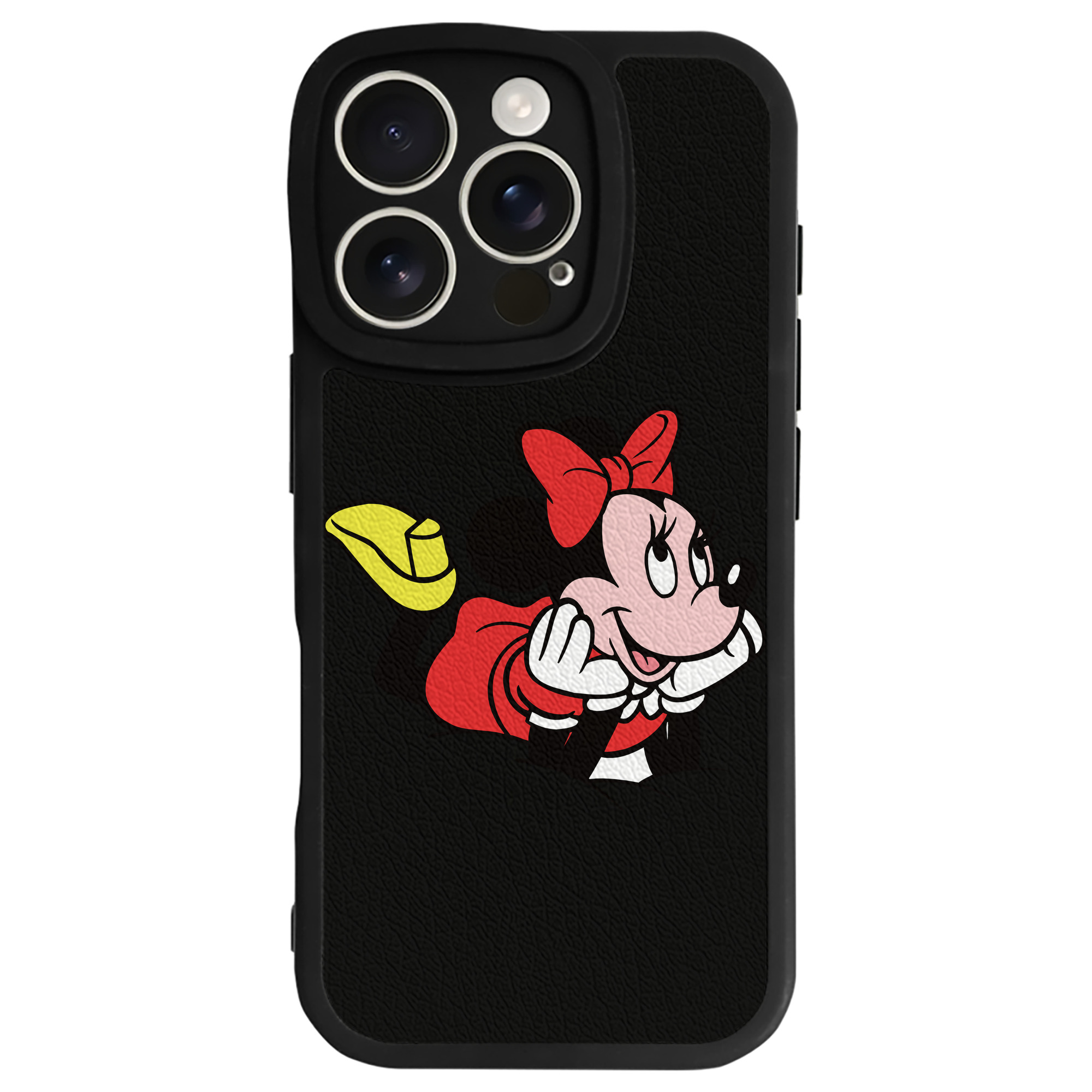 （画像用） ミッキーマウス Mickey Mouse 【iPhone 16シリーズ対応】シリコンスマホケース（レザー調） 材質：シリコン